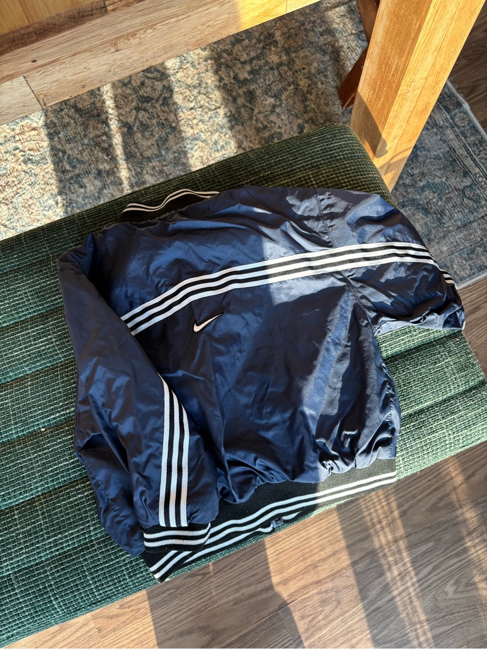Vintage toddler Nike Navy Track Jacket with White Stripes